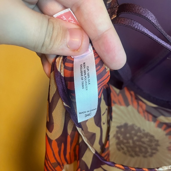 Victoria's Secret Silk Babydoll Floral Print Slip Dress Chemise Very Sexy 34 C - Picture 9 of 10